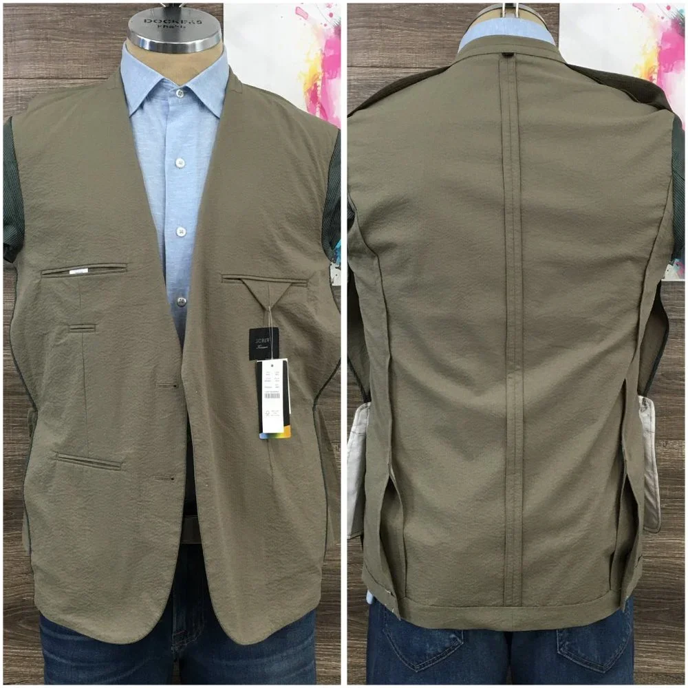New J Crew Mens Blazer Sport Coat Two Button Casual Jacket Size 38R Cotton Suits